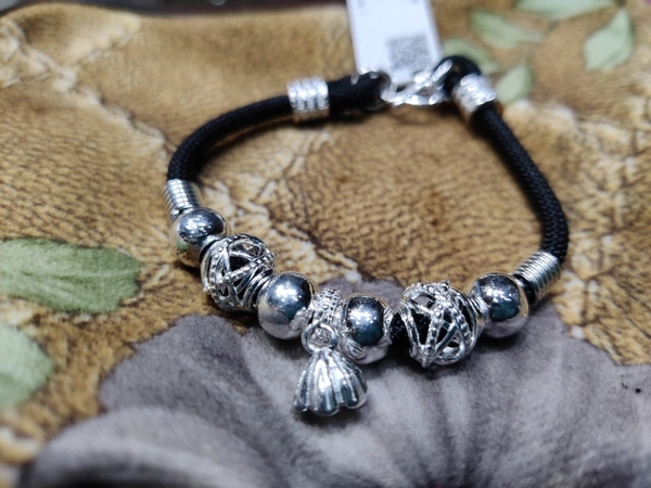 italiana 92.5 Pandora With Black Thread Bracelet  - Black, free