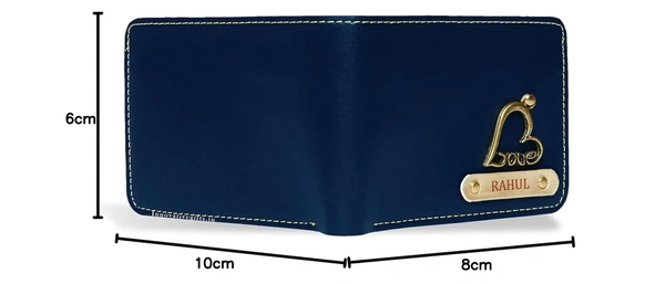 Customized Wallet and Keychain Combo for Men | Personalized Wallet Keychain Set with Name Printed | Leather Name Wallet Keychain for Men | Customized Gifts for Men with Name & Charm -BLUE