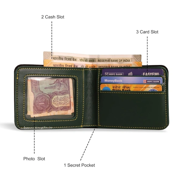 Customized Wallet and Keychain Combo for Men | Personalized Wallet Keychain Set with Name Printed | Leather Name Wallet Keychain for Men | Customized Gifts for Men with Name & Charm - BLACK