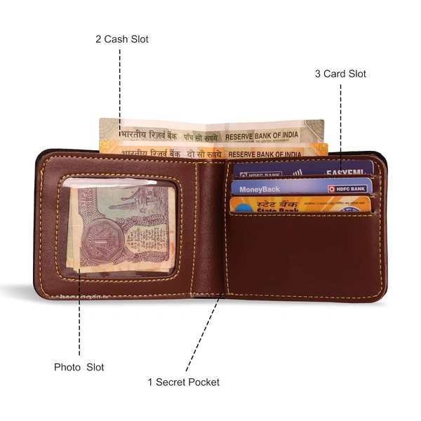 Customized Wallet and Keychain Combo for Men | Personalized Wallet Keychain Set with Name Printed | Leather Name Wallet Keychain for Men | Customized Gifts for Men with Name & Charm - Brown