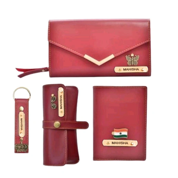 Personalized Complete Leather Combo For Women's - Tan