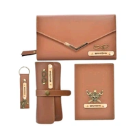 Personalized Complete Leather Combo For Women's - Tan