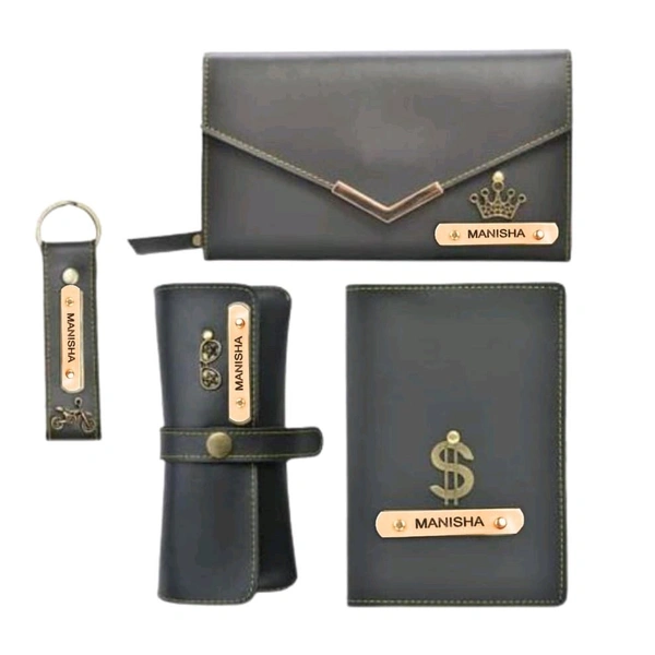 Personalized Complete Leather Combo For Women's - Tan
