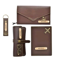 Personalized Complete Leather Combo For Women's - Tan