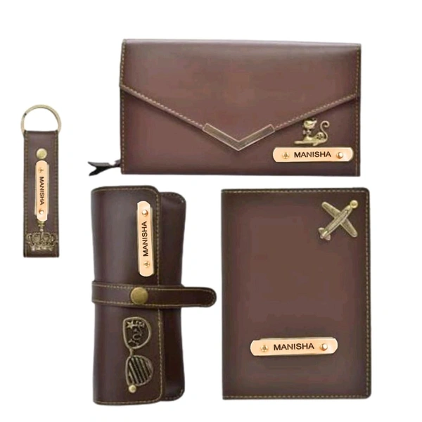 Personalized Complete Leather Combo For Women's - Tan