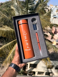 Botal + Pen + Keychain Combo 1.0 - Brown