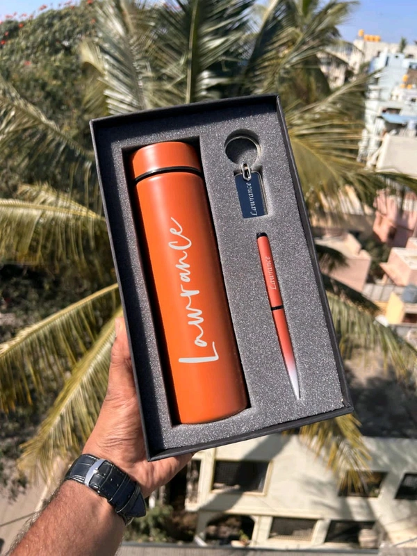 Botal + Pen + Keychain Combo 1.0 - Brown
