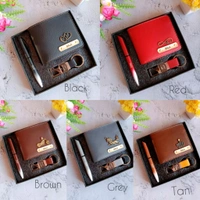 3 In 1 Nexon Wallet + Pen + Hook Keychain Combo BLACK Color 