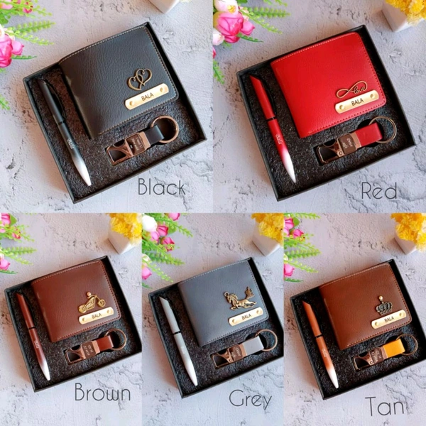 3 In 1 Nexon Wallet + Pen + Hook Keychain Combo BLACK Color 