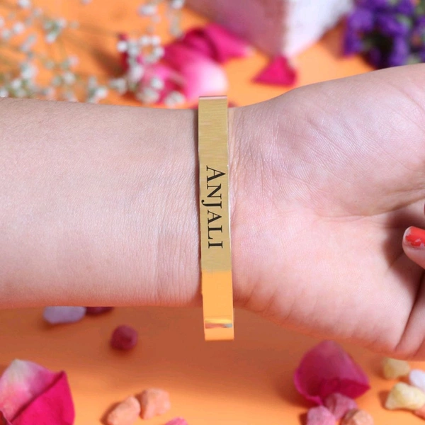 Customized / Personalized Stylish Kada Bracelets  - SILVER