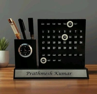 Infinity Calendar Pen Stand With Clock