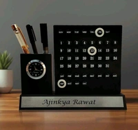 Infinity Calendar Pen Stand With Clock