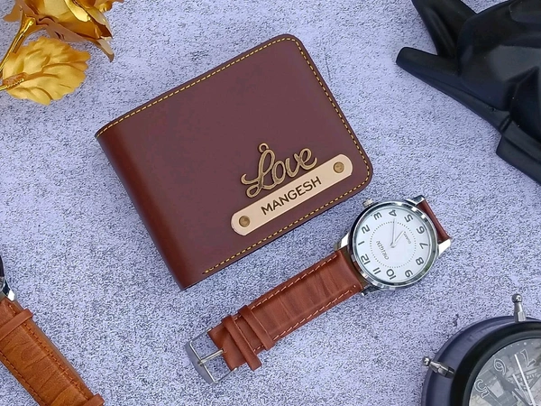  Wallet 1.0 + Wrist watch Combo - Tan