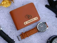  Wallet 1.0 + Wrist watch Combo - Tan