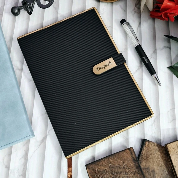 Z Flap Premium Diary + Pen - Black
