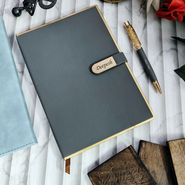 Z Flap Premium Diary + Pen - Gray