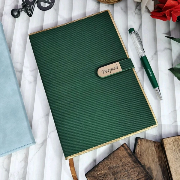 Z Flap Premium Diary + Pen - Olive Green