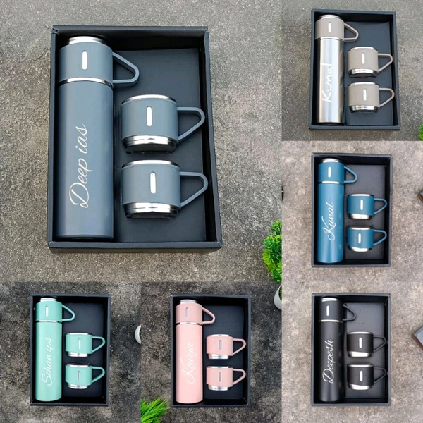 Hot And Cold Flask With Cup Combo - Gray
