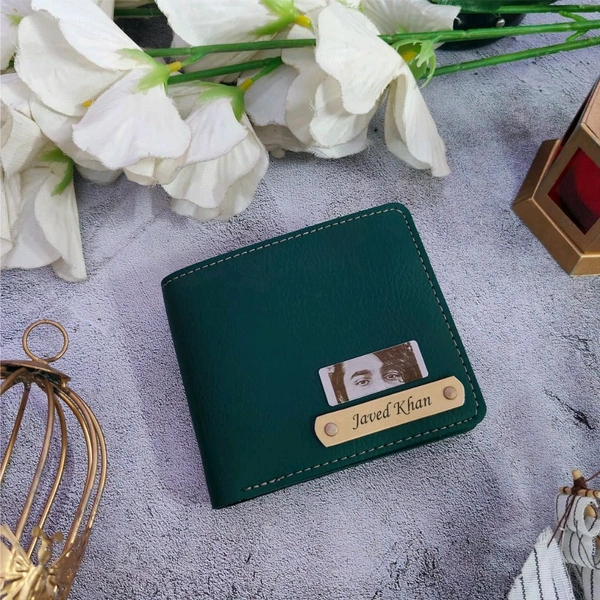 Nexon Name Wallet With Eye Engraved Strip  - Pine Green