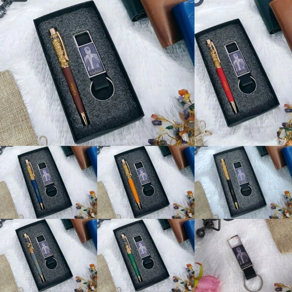 Sketch Hook Keychain +Gold Flake Pen Combo ' Wallet Keychain Combo  - Tangerine