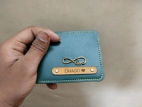 Men's Personalized Wallet OLIVE GREEN COLOR ,  Customized Slim Stylish Leather Purse with Name & Charm , Unique Birthday Anniversary Gift for Men Boy Love Husband Employees Clients  - OLIVE GREEN