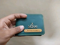 Men's Personalized Wallet OLIVE GREEN COLOR ,  Customized Slim Stylish Leather Purse with Name & Charm , Unique Birthday Anniversary Gift for Men Boy Love Husband Employees Clients  - OLIVE GREEN