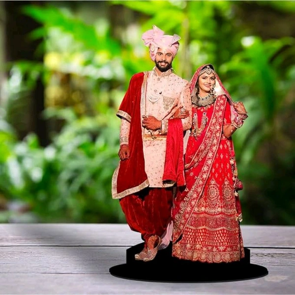  Personalized Photo Frame Couple Cutout Photo Frame Standee | Best Wedding Gift for Couple Special Husband Wife, Tabletop | Customized Gift with Your Photos | Newly Married Couple Gift