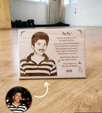 Personalized 'Happy Birthday' gift Engraved Wooden Photo Plaque (8 x 6 inches,)