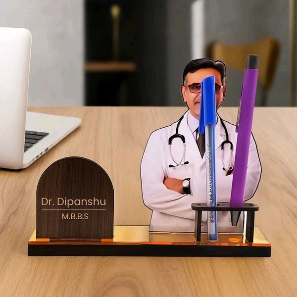 Personalized Doctor Table Nameplate with Custom Photo & Name.

