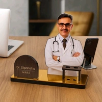 Personalized Doctor Table Nameplate with Custom Photo & Name.

