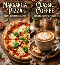 Margarita Pizza + Classic Cold Coffe 