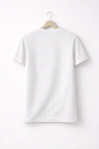 Storm Valor Classic White Jacquard Texture Tee | 200 GSM Breathable Cotton Blend | Premium Woven Streetwear T-Shirt - L, White