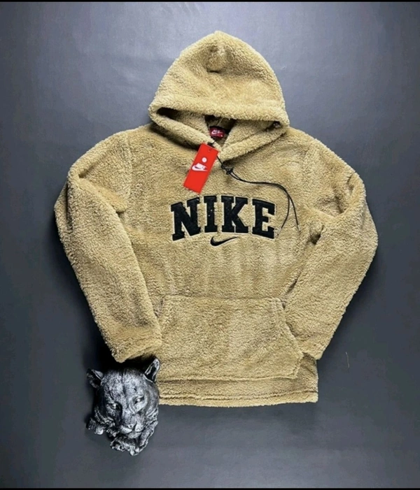 Fur Printed Hoodie for Men - Brown, L
