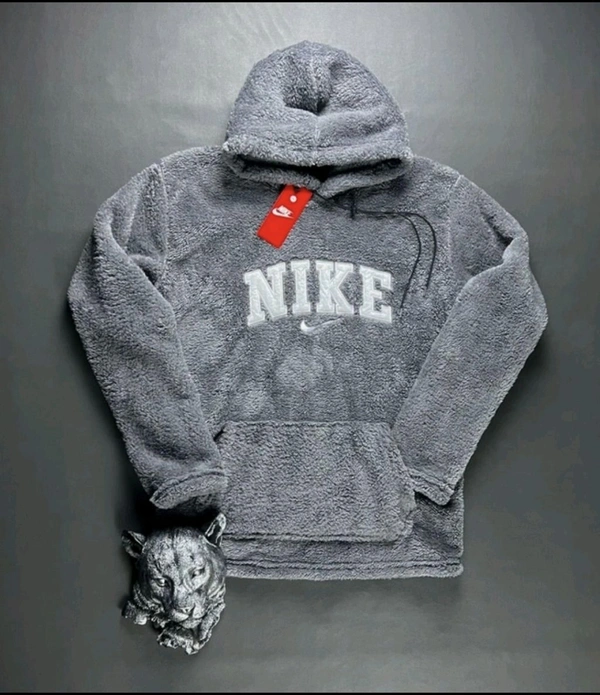 Fur Printed Hoodie for Men - Gray, M