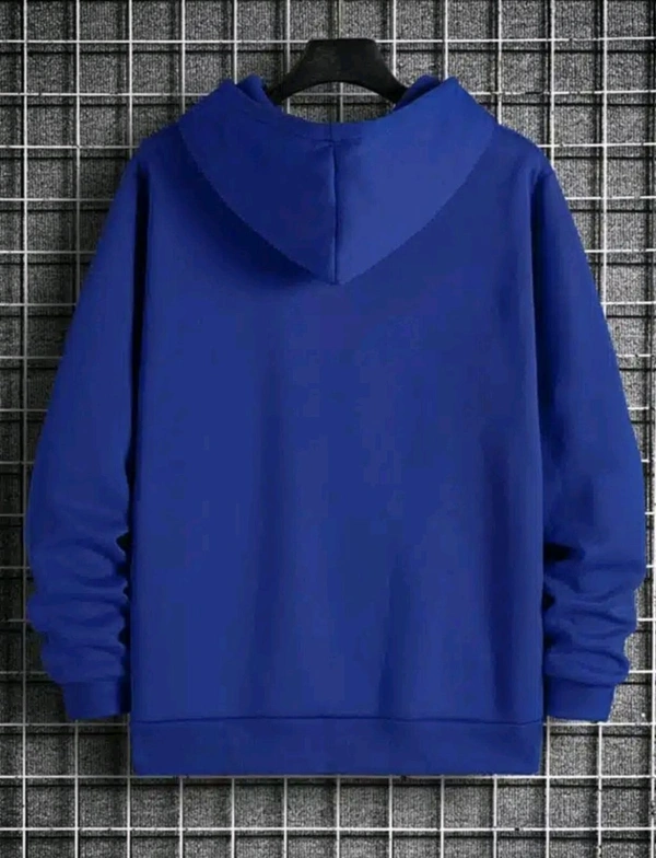 Full Sleeves Printed Hoodie for Men - Blue, M