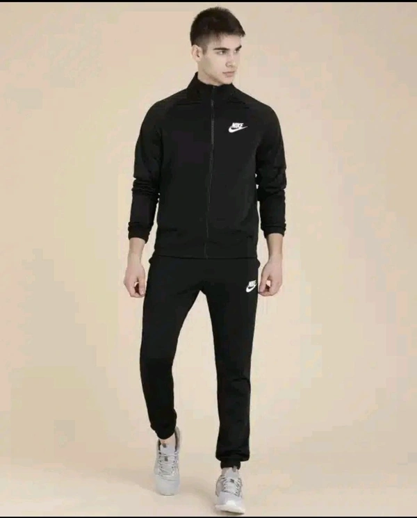 Cotton Blend Tracksuit for Men - Black, XXL
