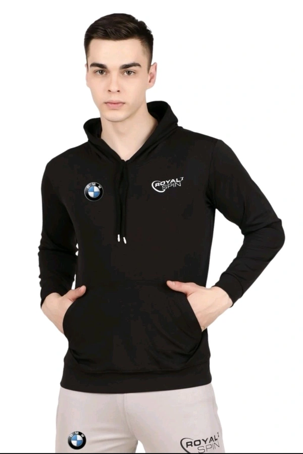 Lycra Printed Tracksuit for Men - Black and grey, XL