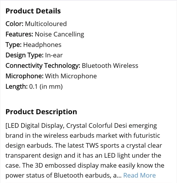 Classy Wireless Bluetooth Ear Buds - Navy Blue