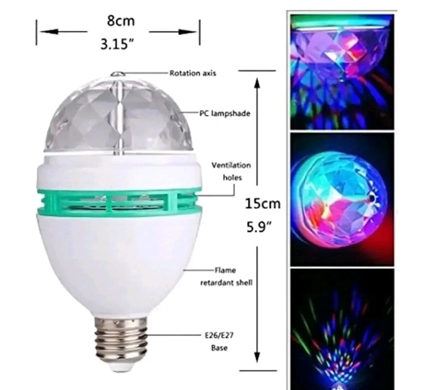 360 Degree LED Crystal Rotating BulbMagic Disco LED Light,LED Rotating BulbLight Lamp