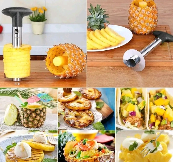 Kunya Premium Pineapple CutterUpgraded ,Thicker Blade ,PineappleCorer Slicer Peeler ,Kitchen PineappleCorer and Slicer Tool with Sharp Bladefor Fruit Rings