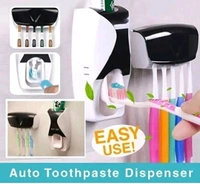 Unique Gadget ABS Plastic AutomaticToothpaste Dispenser with WallMounted Toothbrush Holder