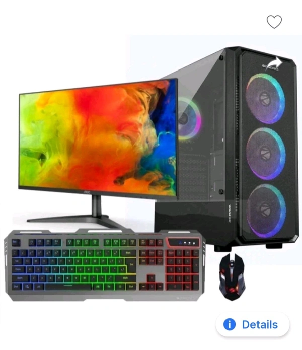 Sharma infosys gaming pc Gaming Ryzen 5 (16 GBDDR4/2 TB/Windows 10 Proj4 GB/22 Inch Screen/Ryzen 5 5600g) (Black, Red, Green)