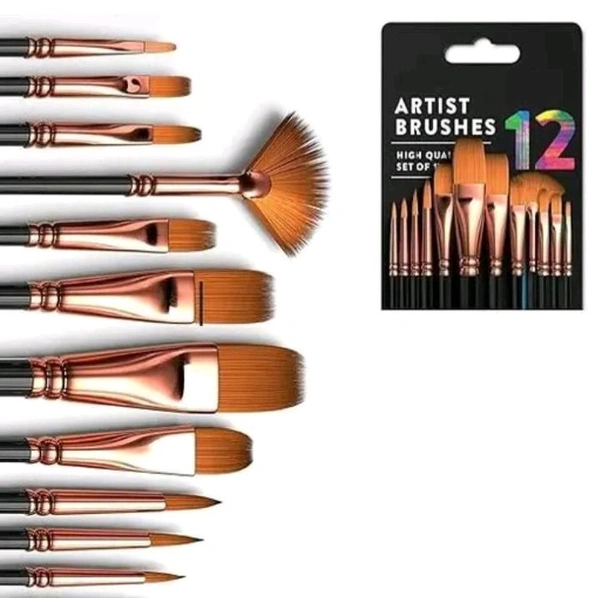 artist brushes 12  use for painting , water painting,  acrylic painting etc... - 0 to 12
