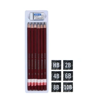 DOMS  Drawing & Sketching Graphite Pencils - Grade HB, 2B, 4B, 6B, 8B & 10B | Hi Precision For Sketching | Dark & Neat Drawing | Comes With 1 Eraser (Pack of 6 x 1 Set)
