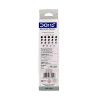 DOMS  Drawing & Sketching Graphite Pencils - Grade HB, 2B, 4B, 6B, 8B & 10B | Hi Precision For Sketching | Dark & Neat Drawing | Comes With 1 Eraser (Pack of 6 x 1 Set)