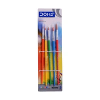 DOMS   Round Brush Set (0, 1, 2, 4, 6)Ideal for fine details and smooth strokes in watercolor, acrylic, and poster colors.