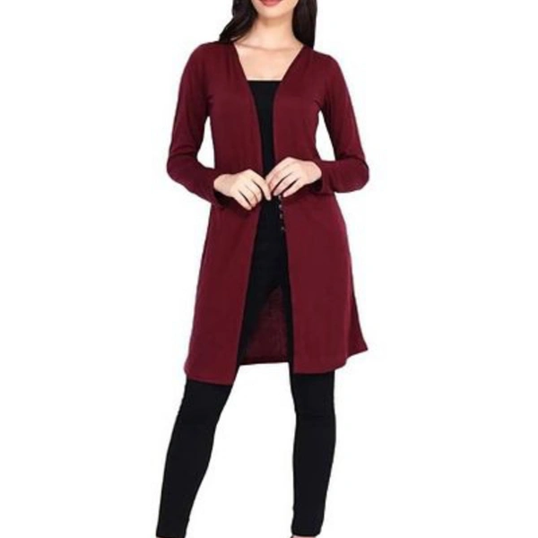 COTTON LONG SHRUGS - maroon