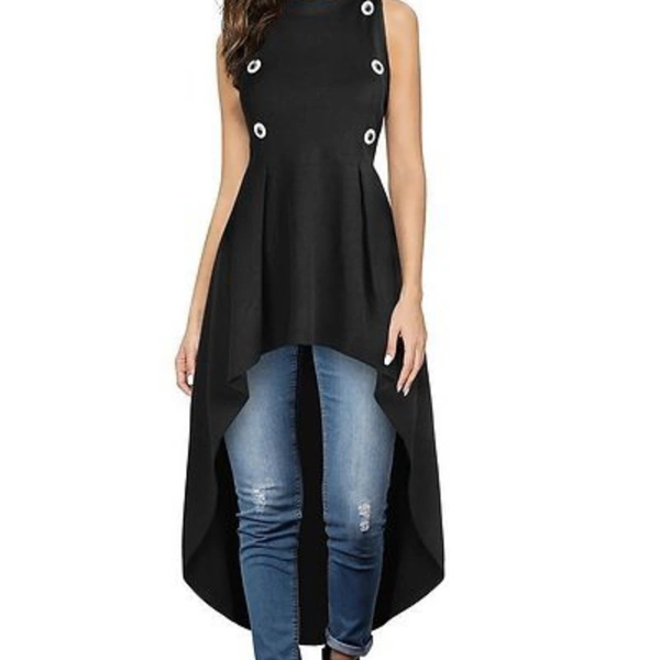 Women Polycotton Knee Length A-Line Dress - Black