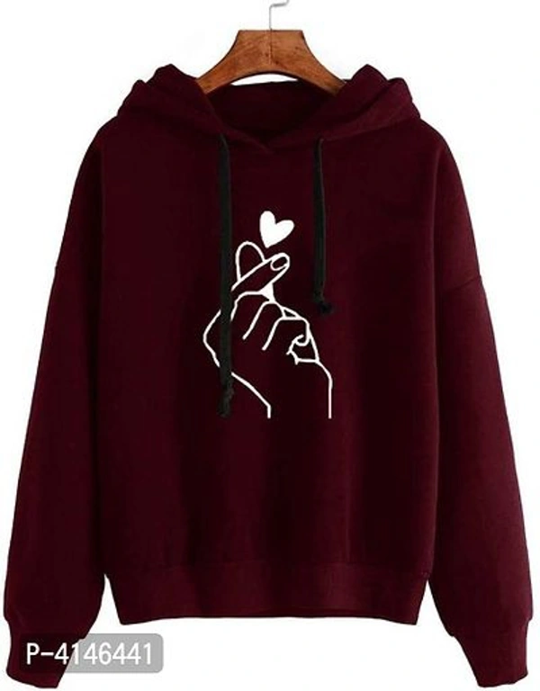 Fleece Printed Pullovers For Women - maron