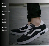 Walfos Canvas Black Casual Shoes For Men - Black, IND-7